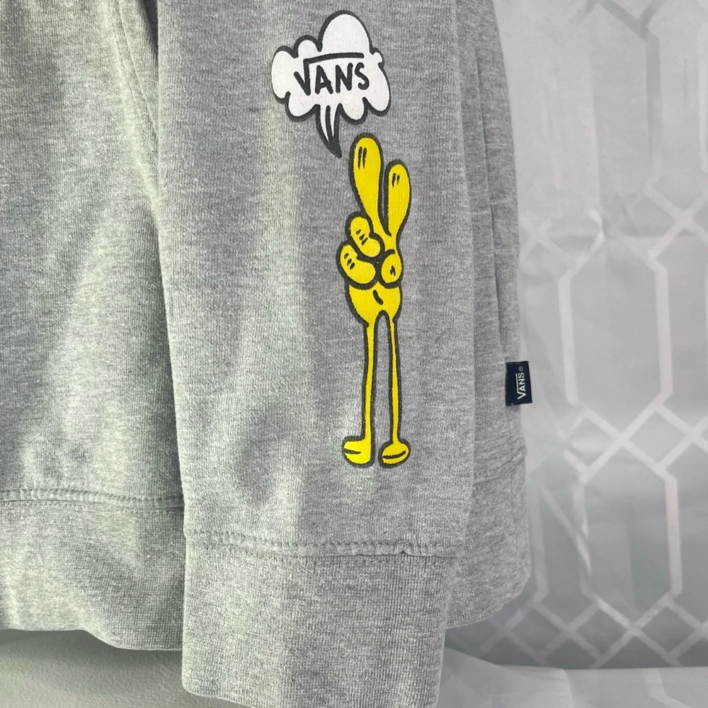 Vans Off The Wall Grey No Bad Trips Better Daze Pullover Hoodie Size Large